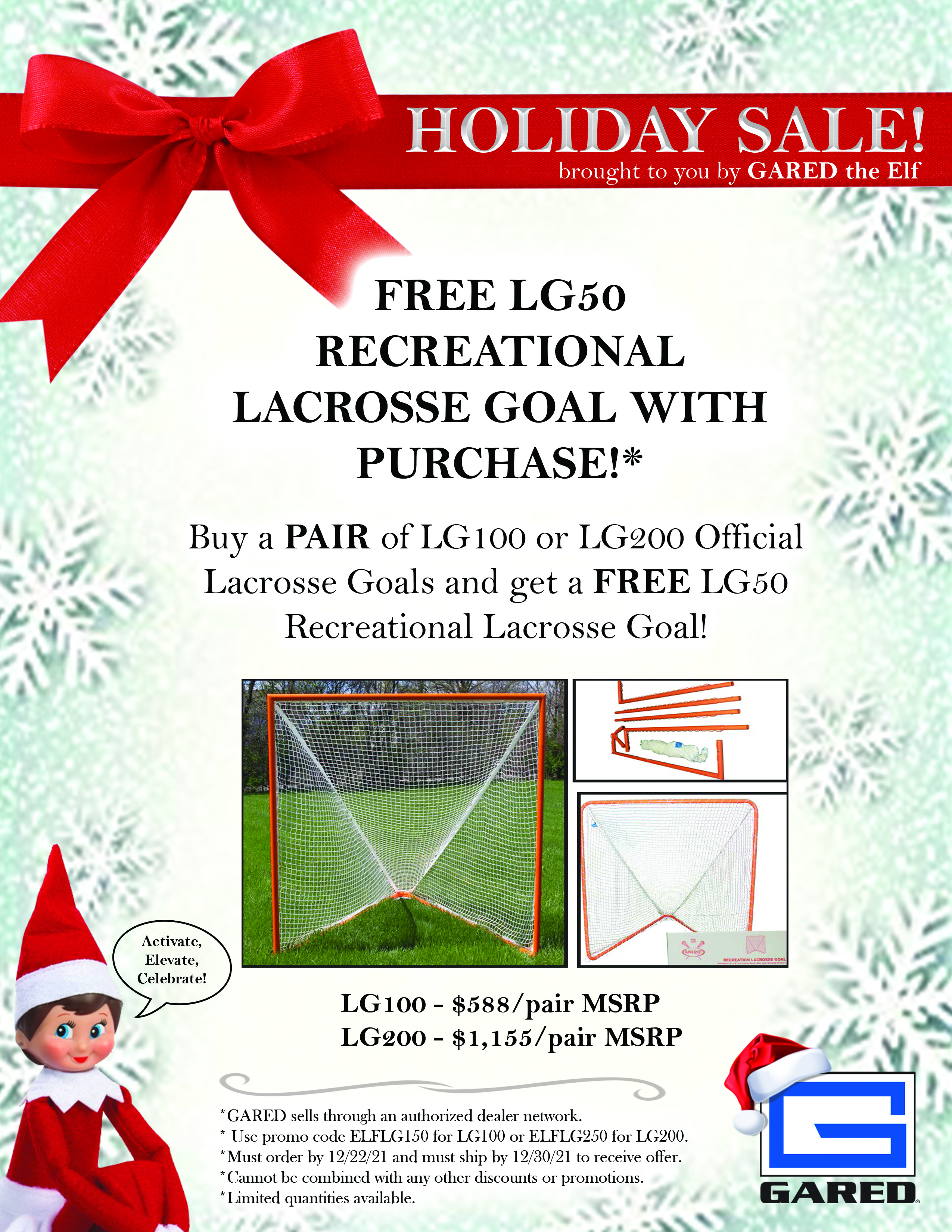 Elf Sale - Free LG50 with Official Lacrosse Goals